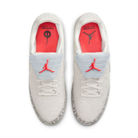 Nike Jordan Tiempo Streetgato SE Straatvoetbalschoenen Beige Zilver Felrood