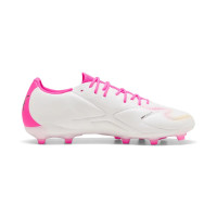 PUMA King 20 Match Gras / Kunstgras Voetbalschoenen (MG) Wit Felroze Blauw Geel