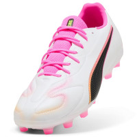 PUMA King 20 Match Gras / Kunstgras Voetbalschoenen (MG) Wit Felroze Blauw Geel