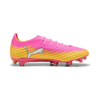 PUMA Ultra 6 Pro Gazon Naturel Artificiel Chaussures de Foot (MG) Rose Vif Bleu Jaune