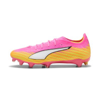 PUMA Ultra 6 Pro Gazon Naturel Artificiel Chaussures de Foot (MG) Rose Vif Bleu Jaune