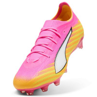 PUMA Ultra 6 Pro Gazon Naturel Artificiel Chaussures de Foot (MG) Rose Vif Bleu Jaune