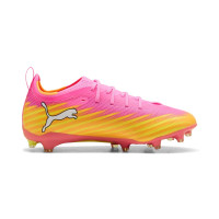 PUMA Ultra 6 Pro Gras / Kunstgras Voetbalschoenen (MG) Kids Felroze Blauw Geel