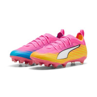 PUMA Ultra 6 Pro Gras / Kunstgras Voetbalschoenen (MG) Kids Felroze Blauw Geel