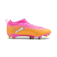 PUMA Ultra 6 Match Gazon Naturel Artificiel (MG) Enfants Rose Vif Bleu Jaune