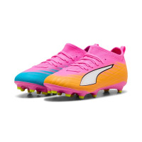 PUMA Ultra 6 Match Gazon Naturel Artificiel (MG) Enfants Rose Vif Bleu Jaune