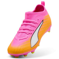 PUMA Ultra 6 Match Gazon Naturel Artificiel (MG) Enfants Rose Vif Bleu Jaune
