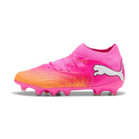 PUMA Future 9 Pro Gazon Naturel Artificiel Chaussures de Foot (MG) Enfants Rose Vif Bleu Jaune