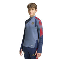 adidas Bayern Munich Haut d'Entraînement 1/4-Zip 2026-2027 Enfants Bleu Foncé Rouge Doré