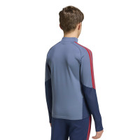 adidas Bayern Munich Haut d'Entraînement 1/4-Zip 2026-2027 Enfants Bleu Foncé Rouge Doré