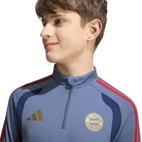 adidas Bayern Munich Haut d'Entraînement 1/4-Zip 2026-2027 Enfants Bleu Foncé Rouge Doré