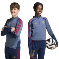 adidas Bayern Munich Haut d'Entraînement 1/4-Zip 2026-2027 Enfants Bleu Foncé Rouge Doré