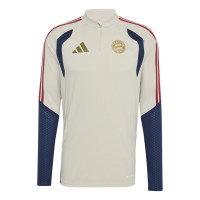 adidas Bayern Munich Survêtement 1/4-Zip 2026-2027 Beige Bleu Foncé Rouge Doré