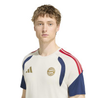 adidas Bayern Munich Maillot d'Entraînement 2026-2027 Beige Bleu Foncé Rouge Doré
