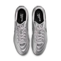 Nike Tiempo Ligera Pro Gras Voetbalschoenen (FG) Metallic Zilver Zwart