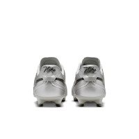 Nike Tiempo Ligera Pro Gras Voetbalschoenen (FG) Metallic Zilver Zwart