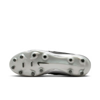 Nike Tiempo Ligera Pro Gras Voetbalschoenen (FG) Metallic Zilver Zwart