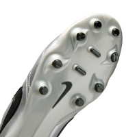 Nike Tiempo Ligera Pro Gras Voetbalschoenen (FG) Metallic Zilver Zwart