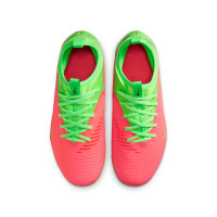 Nike Phantom 6 Low Haaland Academy Gras / Kunstgras Voetbalschoenen (MG) Kids Felgroen Rood Zwart