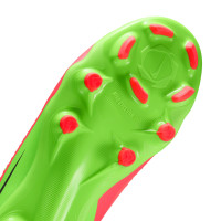 Nike Phantom 6 Low Haaland Academy Gras / Kunstgras Voetbalschoenen (MG) Kids Felgroen Rood Zwart