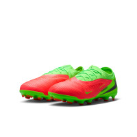 Nike Phantom 6 Low Haaland Pro Gazon Naturel Artificiel Chaussures de Foot (MG) Enfants Vert Vif Rouge Noir