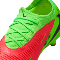 Nike Phantom 6 Low Haaland Pro Gazon Naturel Artificiel Chaussures de Foot (MG) Enfants Vert Vif Rouge Noir