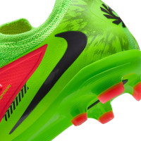 Nike Phantom 6 Low Haaland Pro Gazon Naturel Artificiel Chaussures de Foot (MG) Enfants Vert Vif Rouge Noir