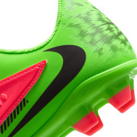 Nike Phantom 6 Low Haaland Club Gazon Naturel Artificiel Chaussures de Foot (MG) Enfants Vert Vif Rouge Noir