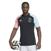 adidas Belgique Pre-Match Maillot d'Entraînement 2026-2028 Noir Bleu Clair Rose
