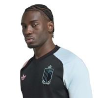 adidas Belgique Pre-Match Maillot d'Entraînement 2026-2028 Noir Bleu Clair Rose