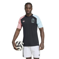 adidas Belgique Pre-Match Maillot d'Entraînement 2026-2028 Noir Bleu Clair Rose