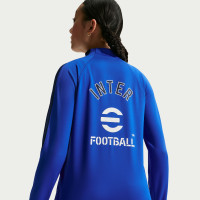 Pull Haut d'Entraînement Nike Inter Milan Strike 1/4-Zip 2026-2027 Pour Enfants, Bleu, Bleu Foncé, Blanc