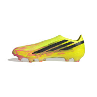 adidas F50 Hyperfast Elite Too Light Sans Lacets Gazon Naturel Chaussures de Foot (FG) Néon Jaune Noir Rose