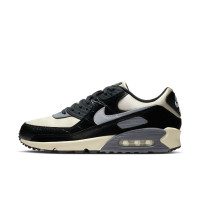 Nike Air Max 90 Baskets Blanc Cassé Noir Gris Argenté