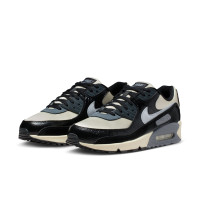 Nike Air Max 90 Baskets Blanc Cassé Noir Gris Argenté
