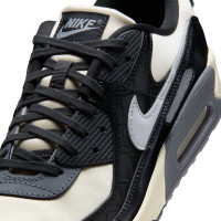 Nike Air Max 90 Baskets Blanc Cassé Noir Gris Argenté