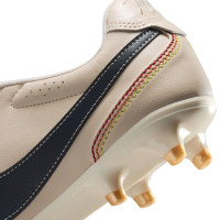 Nike Tiempo Ligera Pro Gazon Naturel Chaussures de Foot (FG) Beige Noir Doré