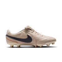 Nike Tiempo Ligera Pro Gras Voetbalschoenen (FG) Beige Zwart Goud