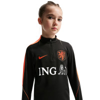 Survêtement Nike Netherlands Strike 1/4-Zip 2026-2028 pour Enfants, noir et orange