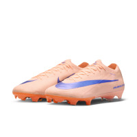 Nike Zoom Mercurial Vapor 16 LV8 Elite Gazon Naturel Chaussures de Foot (FG) Rose Saumon Bleu Foncé Mauve
