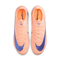 Nike Zoom Mercurial Vapor 16 LV8 Elite Gazon Naturel Chaussures de Foot (FG) Rose Saumon Bleu Foncé Mauve