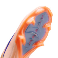 Nike Zoom Mercurial Vapor 16 LV8 Elite Gazon Naturel Chaussures de Foot (FG) Rose Saumon Bleu Foncé Mauve