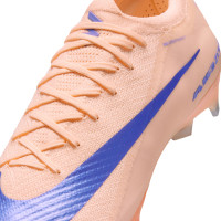 Nike Zoom Mercurial Vapor 16 LV8 Elite Gazon Naturel Chaussures de Foot (FG) Rose Saumon Bleu Foncé Mauve