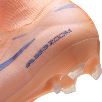 Nike Zoom Mercurial Superfly 10 LV8 Elite Gazon Naturel Chaussures de Foot (FG) Rose Saumon Bleu Foncé Mauve
