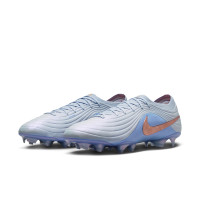 Nike Tiempo Maestro LV8 Elite Gazon Naturel Chaussures de Foot (FG) Bleu Clair Bleu-Violet Bronze