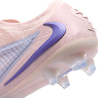 Nike Phantom 6 Low LV8 Elite Gazon Naturel Chaussures de Foot (FG) Blanc Cassé Bleu Clair Bleu