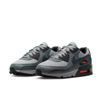 Nike Air Max 90 Premium Sneakers Grijs Zwart Smoke Grey Oranje