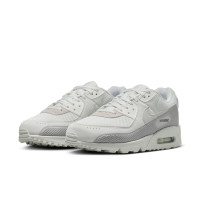 Nike Air Max 90 Premium Sneakers Zilvergrijs Wit Beige Grijs