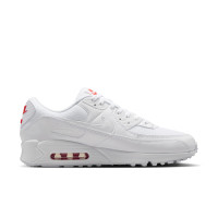 Nike Air Max 90 Baskets Blanc Blanc Rouge Vif
