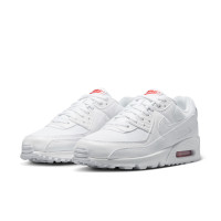 Nike Air Max 90 Baskets Blanc Blanc Rouge Vif